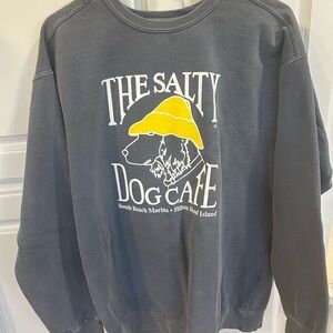 Comfort Colors Navy Sweatshirt with the salty dog cafe men’s unisex size large